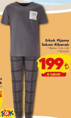 ERKEK PİJAMA TAKIMI RİBANALI